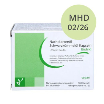 NACHTKERZENÖL-Schwarzkümmelöl Kapseln Biofrid