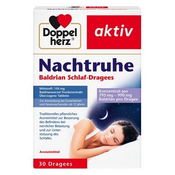 DOPPELHERZ Nachtruhe Baldrian Schlaf-Dragees