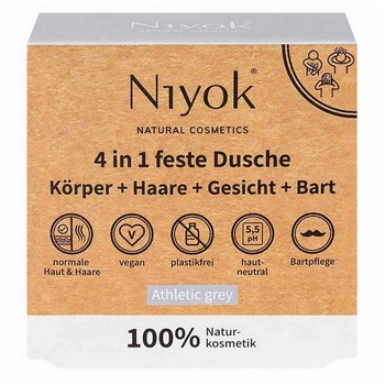 NIYOK 4in1 feste Dusche Kör.+Haar+Ges.athl.grey