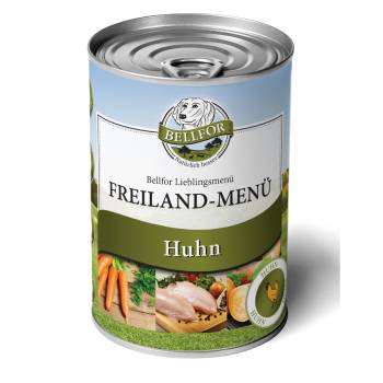 BELLFOR Freiland-Menü - Nassfutter für Hunde mit Huhn
