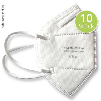 FFP2 Atemschutzmaske ohne Ventil CE-zertifiziert (1,29€ / St)